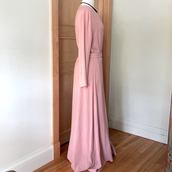 π¬π§ NWT House Of Lancry Blush Pink Long Wrap Linen Dress, Size L - Picture 11 of 16